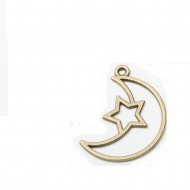 Металлическая подвеска, цвет бронза «Луна и звезда», длина 36х25х1,5 мм арт. mepo5291